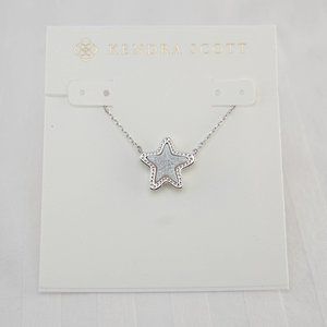 Kendra Scott Jae Star Silver Necklace in Iridescent Drusy